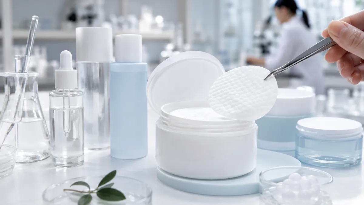 Korean toner pads in a jar representing toner pad OEM manufacturing